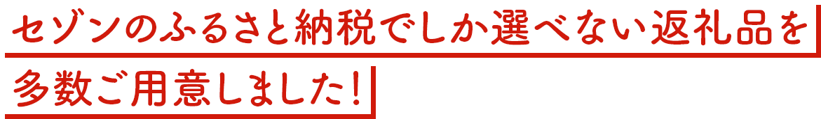 セゾンのふるさと納税でしか選べない返礼品を多数ご用意しました！