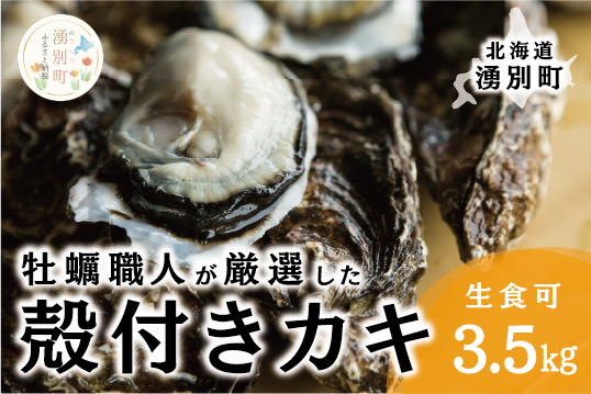 北海道湧別町のふるさと納税 <先行予約2025年11月中旬から発送>牡蠣職人が厳選した殻付きカキ 3.5kg(生食可)　牡蠣　かき　カキ　海鮮　魚介　国産　殻付き　冷蔵　焼き牡蠣　蒸し牡蠣　産地直送　生牡蠣　生食　サロマ湖　オホーツク　北海道　湧別町