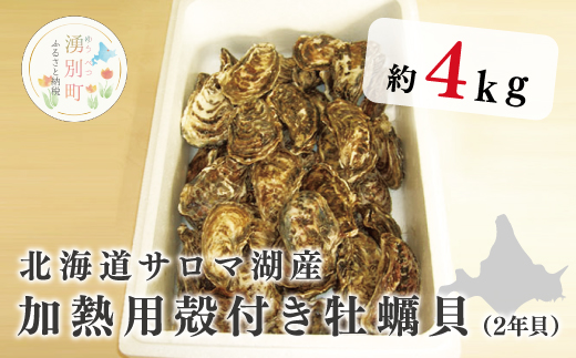 [国内消費拡大求む]北海道サロマ湖産 加熱用殻付き牡蠣貝(2年貝)4kg