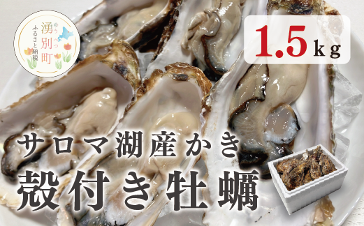 湧別町サロマ湖産殻付きカキ1.5kg 牡蠣 海鮮 魚介 国産 貝付き 生牡蠣 生食 焼き牡蠣 蒸し牡蠣