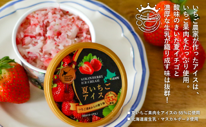 北海道浦河町のふるさと納税 果肉55%「夏いちごアイス(6個)」北海道のいちご農家の贈り物 [22-325]