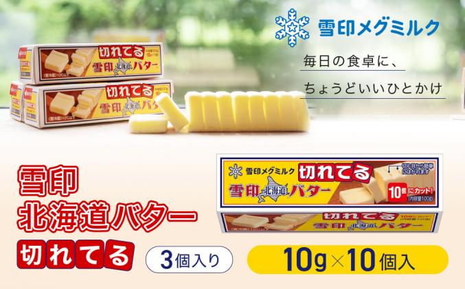 切れてる 雪印 北海道 バター(10g×10個入)×3個 / 北海道標茶町
