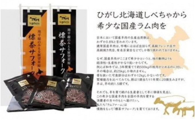 北海道標茶町のふるさと納税 【先行予約/2025年12月以降発送】北海道産しべちゃサフォーク(羊肉)生ラム　食べ比べセット300g(リブカタロース・カルビ・モモ各100g)