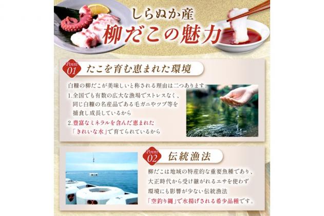 北海道白糠町のふるさと納税 しらぬか産柳だこ(600g)と珍味(まんまの三杯酢・まんまの塩辛)の計3種セット