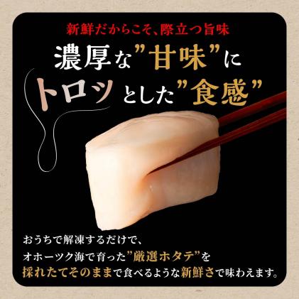 北海道白糠町のふるさと納税 【贈答用】オホーツク産お刺身用ホタテ大サイズ(3S)【1kg(250g×4パック)】