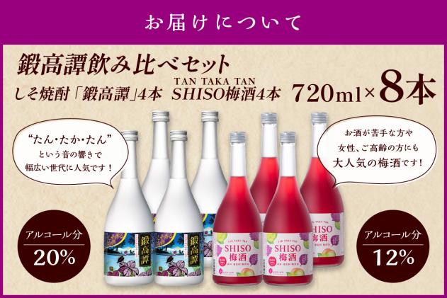 北海道白糠町のふるさと納税 鍛高譚(たんたかたん)・鍛高譚の梅酒[720ml]【8本セット】