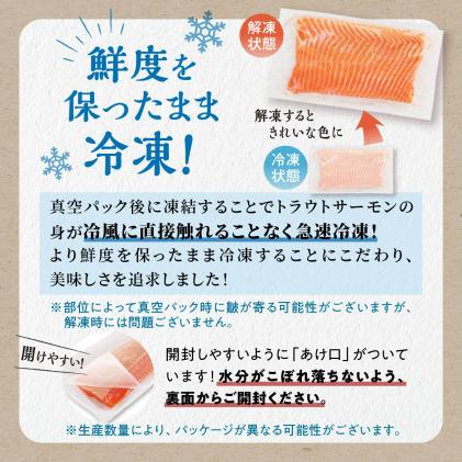 北海道白糠町のふるさと納税 国産ワンフローズントラウトサーモン【800g】
