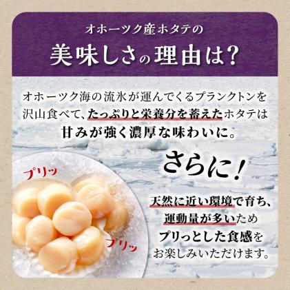北海道白糠町のふるさと納税 【数量限定】【訳あり】オホーツク産お刺身用ホタテ【1kg】※袋はファスナー付きだからとっても便利※