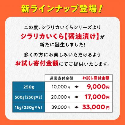 北海道白糠町のふるさと納税 シラリカいくら(醤油味)【500g(250g×2)】