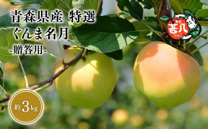 11月発送　特選　甚八りんごぐんま名月3kg　【マルジンサンアップル　11月　青森県産　平川市　りんご　ぐんま名月　3kg　特選　贈答用】