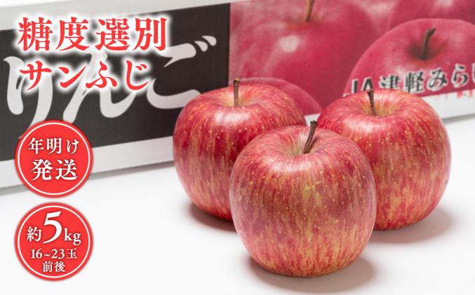 青森県平川市のふるさと納税 年明け 糖度選別サンふじ約5㎏ 【JA津軽みらい・平川市産・青森りんご・1月・2月】