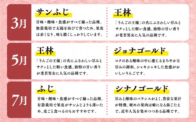 青森県平川市のふるさと納税 【3月発送開始】隔月配送　定期便6回　訳あり　家庭用　甚八りんご　3kg　【マルジンサンアップル　3月　5月　7月　9月　11月　1月　青森県産　平川市　りんご　3kg　訳あり　家庭用】