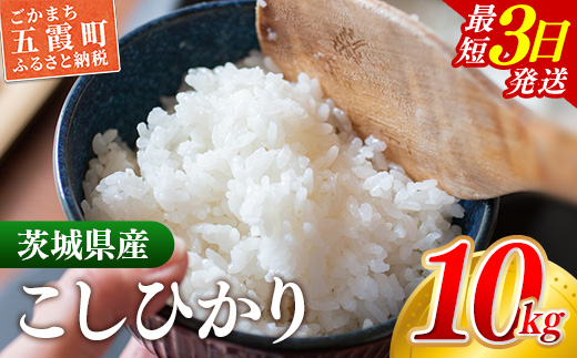 茨城県五霞町のふるさと納税 ☆令和7年産☆『こしひかり』　精米10kg(5kg×2袋) 出荷日に合わせて精米 コシヒカリ 米 お米 10kg コメ こめ 人気 銘柄 家計応援 中山産業 家庭用 茨城県産 茨城県 五霞町【価格変更AB】