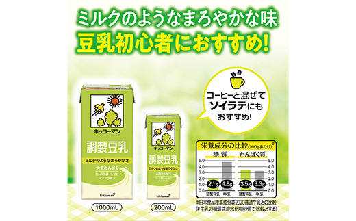 茨城県五霞町のふるさと納税 【合計200ml×18本】調製豆乳200ml / 飲料 キッコーマン 健康 大豆 調整豆乳 栄養 大豆たんぱく タンパク質 パック 飲み切り 茨城県 五霞町