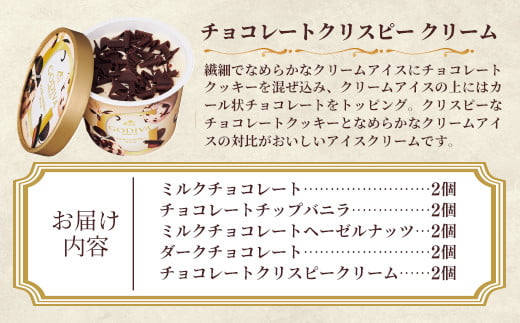 埼玉県幸手市のふるさと納税 【ゴディバ】GODIVA アイスコレクション 5種 10個 - 贅沢 ご褒美 アイス アイスクリーム 贈り物 夏 お菓子 スイーツ お取り寄せ チョコレートアイス チョコアイス ダークチョコ ミルクチョコ クリスピー バニラ ヘーゼルナッツ ゴディバ GODIVA godiva