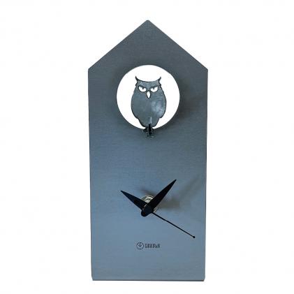 愛知県幸田町のふるさと納税 GRAVIRoN Bird Clock ミミズク 酸洗鉄(置き時計)