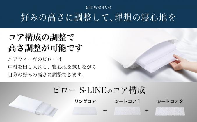 3営業日以内に発送】エアウィーヴ ピロー S-LINE × ピローケース