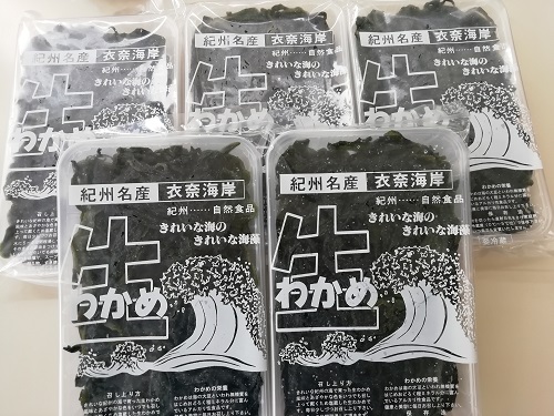 和歌山県北山村のふるさと納税 紀州名産　塩わかめ　約1kg(約200g×5)