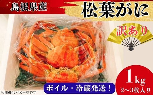 島根県安来市のふるさと納税 【訳あり】松葉ガニ1kg(2～3枚入り)【 ブランド ズワイガニ ボイル 姿 1匹 2匹 3匹 冷蔵 島根県 国産 おすすめ 美味しい 高級】