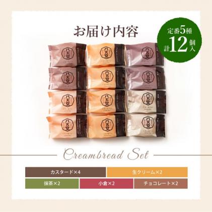 広島県三原市のふるさと納税 八天堂 くりーむパン12個詰合せ(5種) くりーむ パン クリームパン 菓子パン スイーツ セット カスタード 生クリーム チョコレート 抹茶 フローズン 冷凍 ギフト 015004