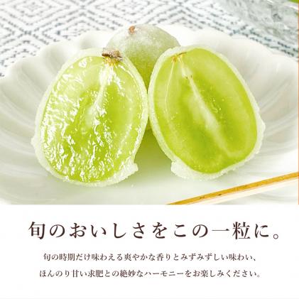 広島県三原市のふるさと納税 好評にて夏の定番商品化 決定! ひとつぶのシャインマスカット (20個入) 晴王 求肥 共楽堂　018013