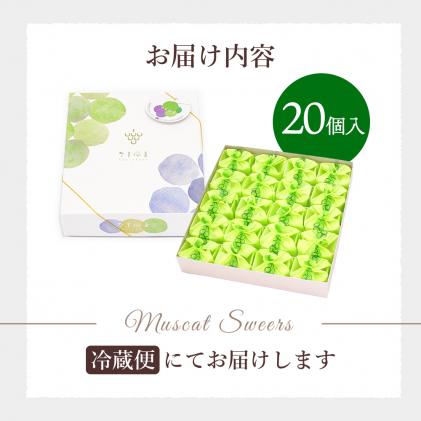 広島県三原市のふるさと納税 好評にて夏の定番商品化 決定! ひとつぶのシャインマスカット (20個入) 晴王 求肥 共楽堂　018013