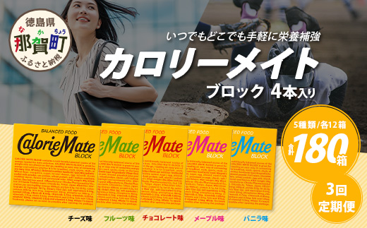 3回定期便:合計180箱】 カロリーメイト ブロック 4本入り 5種類