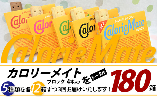 3回定期便:合計180箱】 カロリーメイト ブロック 4本入り 5種類 各12箱