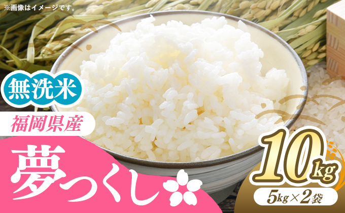 [無洗米]夢つくし 10kg(5kg×2袋)[30日以内に出荷予定(土日祝除く)] 米 こめ コメ 福岡県産米 ゆめつくし 人気 白米 おすすめ もちもち 福岡県 鞍手町