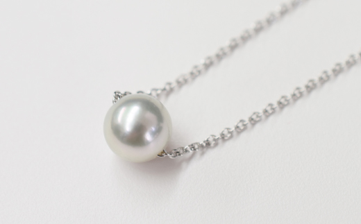 熊本県天草市のふるさと納税 S085-382_8.5mm - 9mm ネックレス あこや真珠 ナチュラルカラー 1粒 ネックレス スルーネックレス SV925 シルバー925[A]あずきチェーン