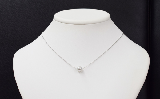 熊本県天草市のふるさと納税 S085-382_8.5mm - 9mm ネックレス あこや真珠 ナチュラルカラー 1粒 ネックレス スルーネックレス SV925 シルバー925[A]あずきチェーン