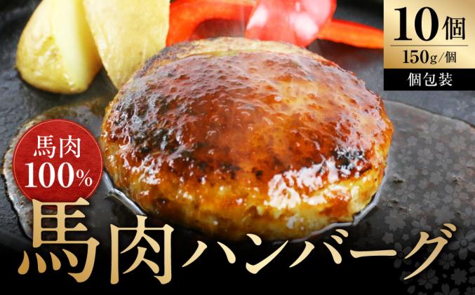 熊本県南阿蘇村のふるさと納税 馬肉ハンバーグ150g×10個