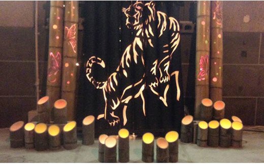 竹あかり、竹燈籠　155センチ 竹あかり、竹燈籠 155センチ ライト・照明