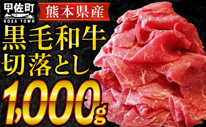 熊本県甲佐町のふるさと納税 熊本県産黒毛和牛切り落とし1.0kg