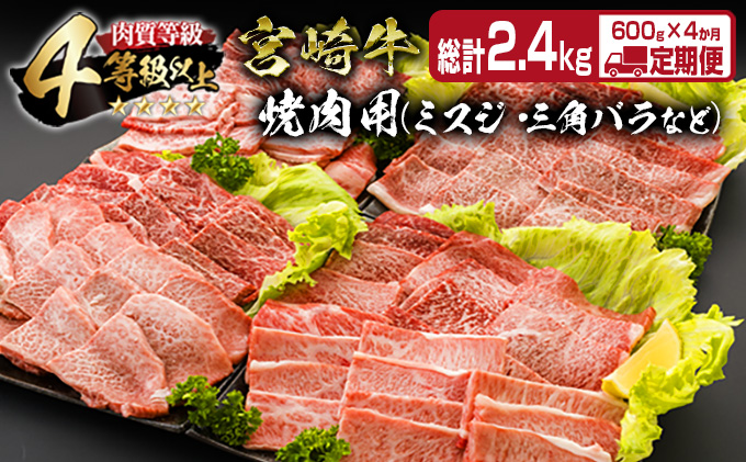 H27 4か月定期便 お楽しみ 4等級以上 宮崎牛 焼肉用 総計2 4kg 宮崎県日南市 セゾンのふるさと納税 H27 4か月定期便 お楽しみ 4等級以上 宮崎牛 焼肉用 総計2 4kg 宮崎県日南市 セゾンのふるさと納税