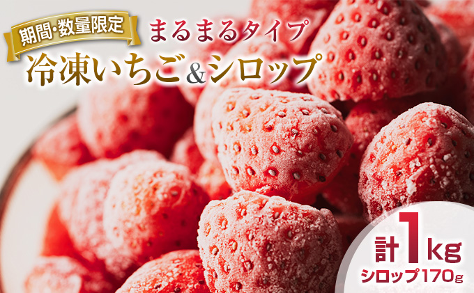 8 期間 数量限定 冷凍いちご 計1kg シロップ 170g セット まるまるタイプ 宮崎県日南市 セゾンのふるさと納税