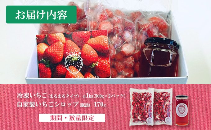 8 期間 数量限定 冷凍いちご 計1kg シロップ 170g セット まるまるタイプ 宮崎県日南市 セゾンのふるさと納税