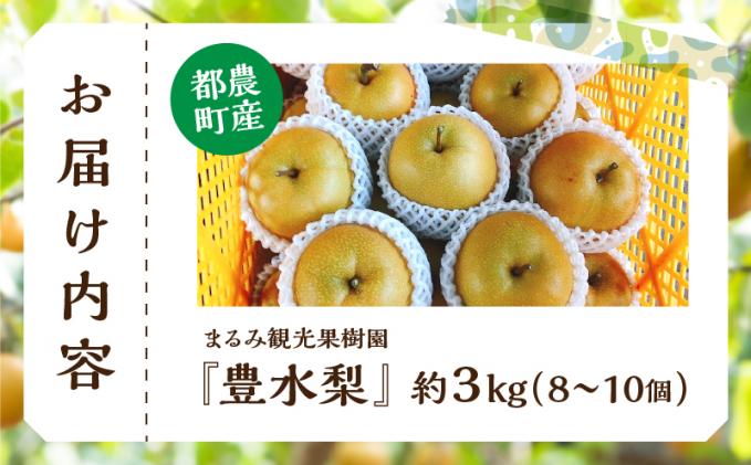 宮崎県都農町のふるさと納税 ≪期間限定≫まるみ観光果樹園の『豊水梨』(約3kg) なし 果物 フルーツ 天然 ミネラル栽培_T036-001