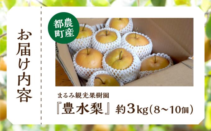 宮崎県都農町のふるさと納税 先行予約≪期間限定≫まるみ観光果樹園の『豊水梨』(約3kg) なし 果物 フルーツ 天然 ミネラル栽培_T036-0015