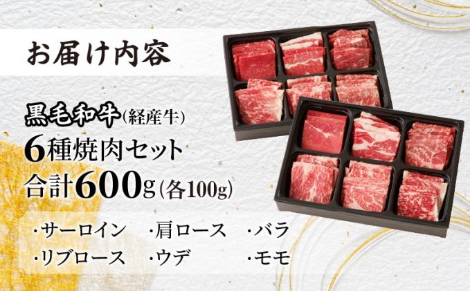 【2週間以内発送】生産者応援≪訳あり≫黒毛和牛(経産牛)6種焼肉セット(合計600g) 肉 牛 牛肉 おかず  国産_T030-023-2W|株式会社ミヤチク