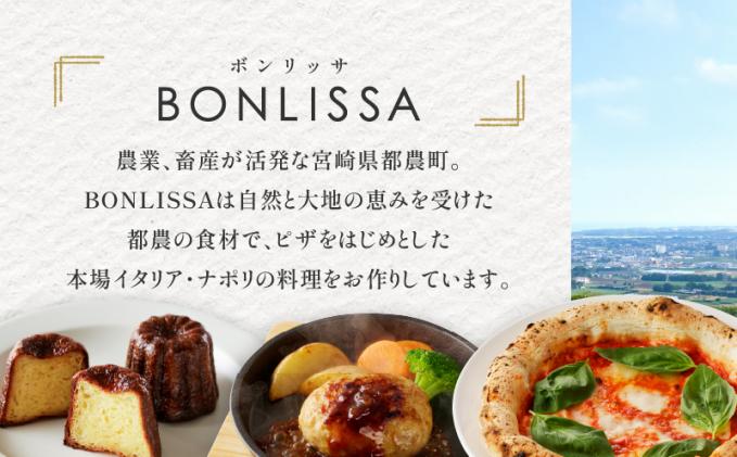 宮崎県都農町のふるさと納税 BONLISSA五ツ星セット(合計2.4kg以上) ピザ ハンバーグ カヌレ 加工品 国産_T001-015