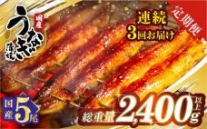 【3回連続定期便】うなぎ蒲焼5尾(さんしょ
